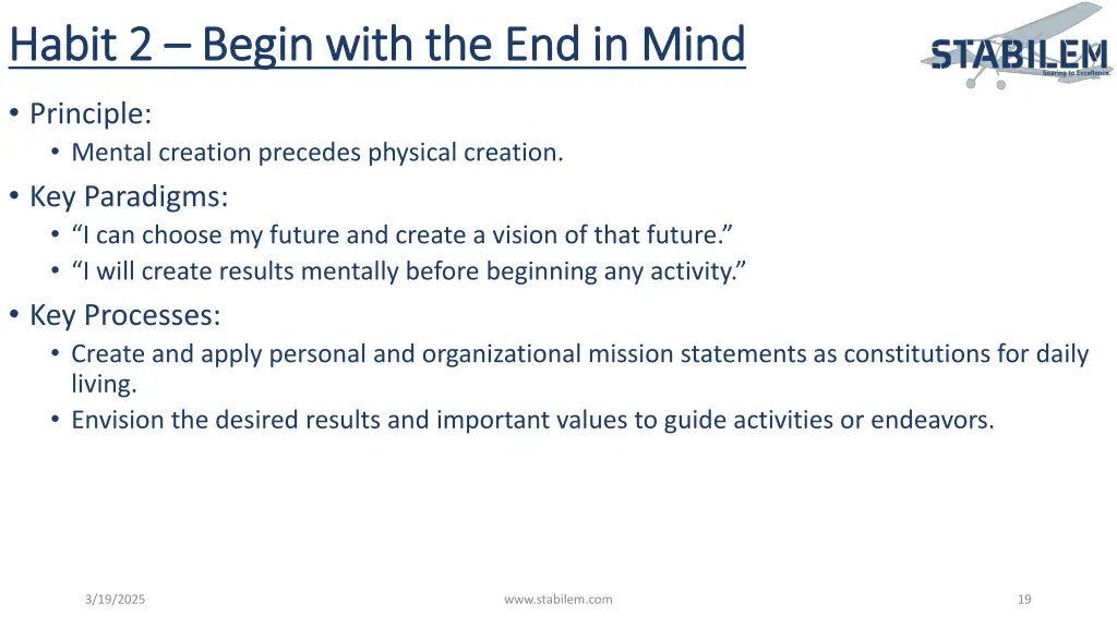 habit 2 habit 2 begin with the end in mind begin