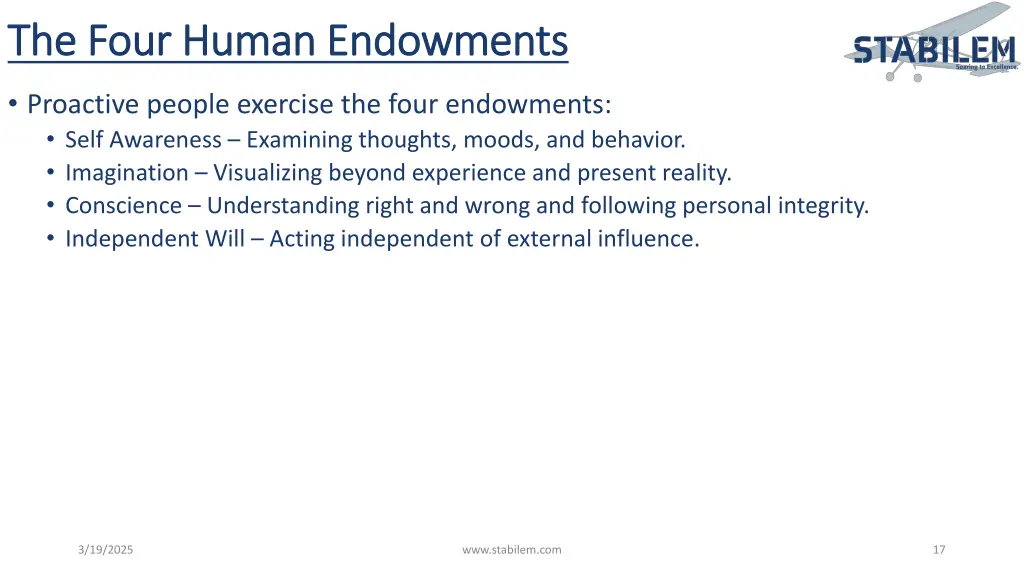 the four human endowments the four human