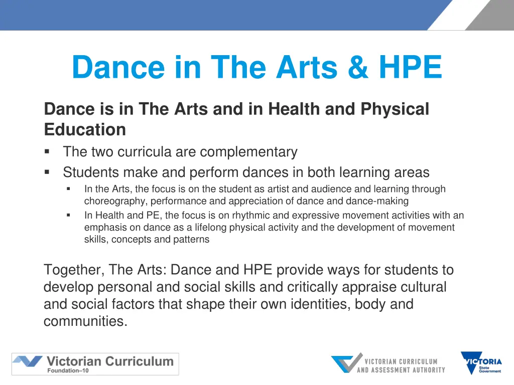 dance in the arts hpe
