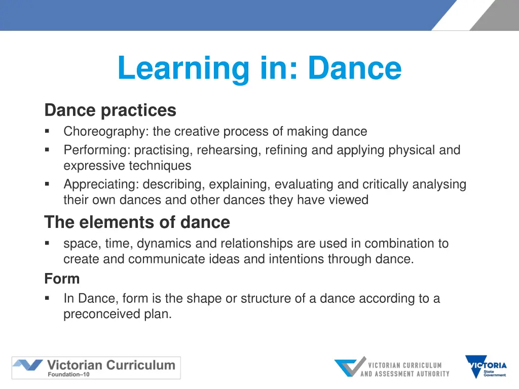 learning in dance