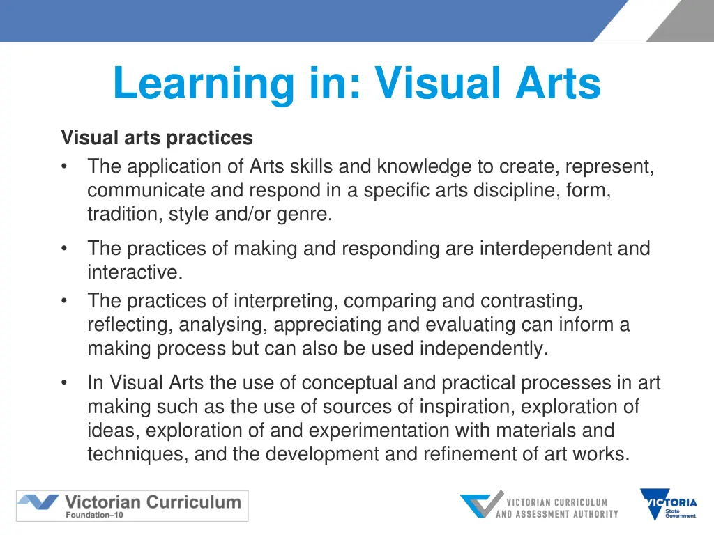 learning in visual arts