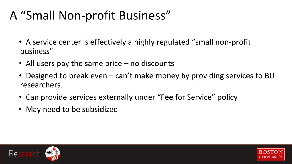 a small non profit business