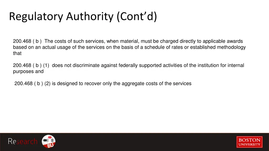 regulatory authority cont d