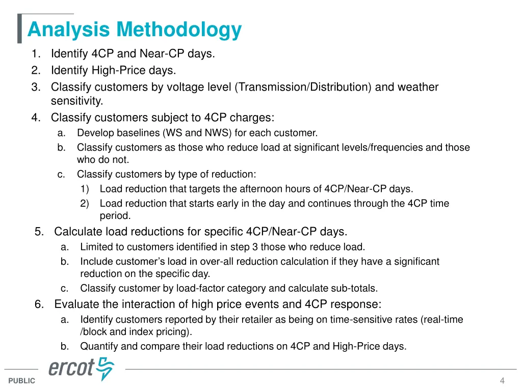 analysis methodology 1 identify 4cp and near