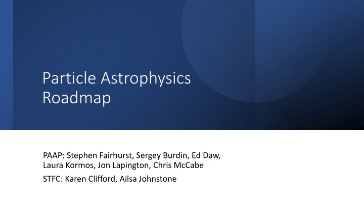 particle astrophysics roadmap