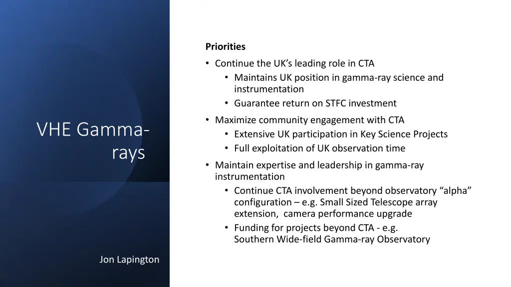 priorities continue the uk s leading role