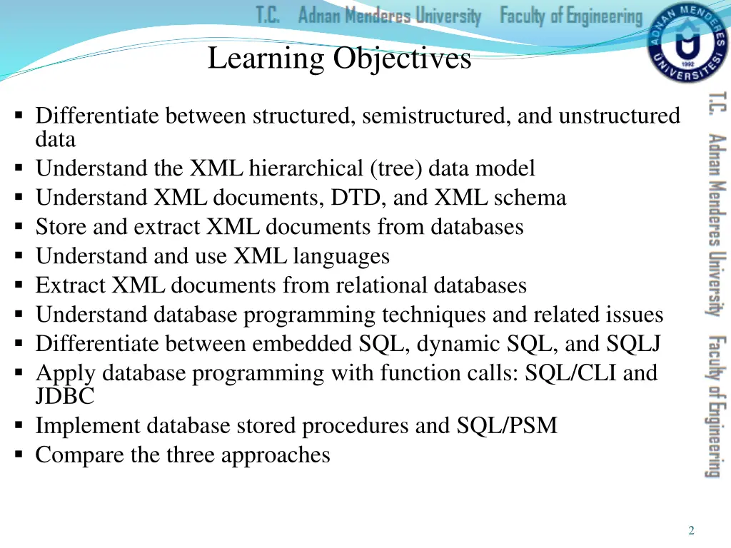 learning objectives