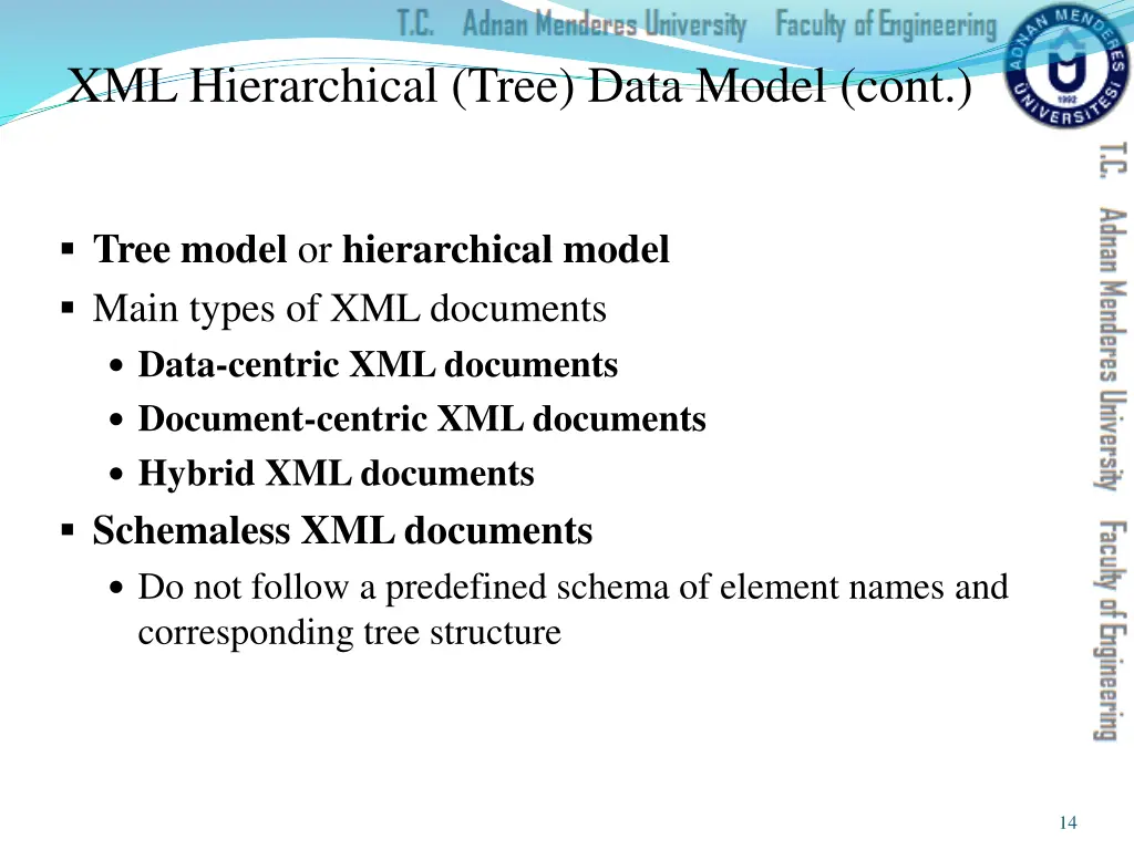 xml hierarchical tree data model cont