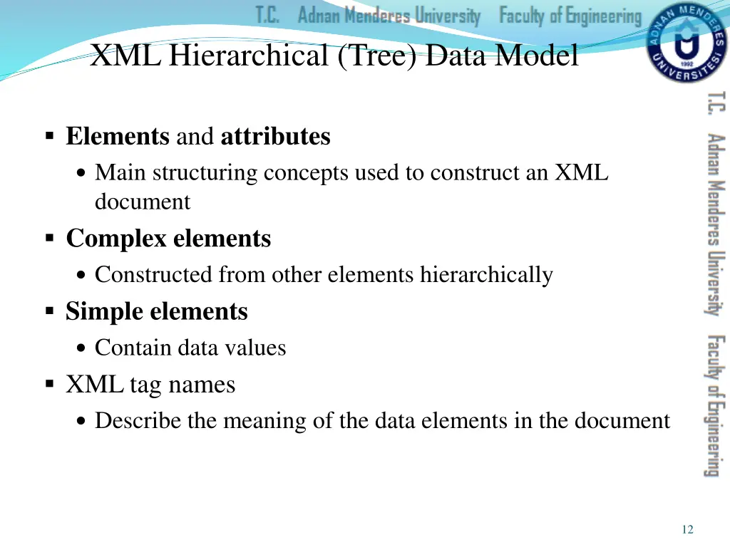 xml hierarchical tree data model