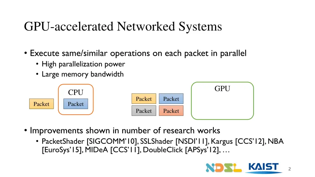 gpu accelerated networked systems