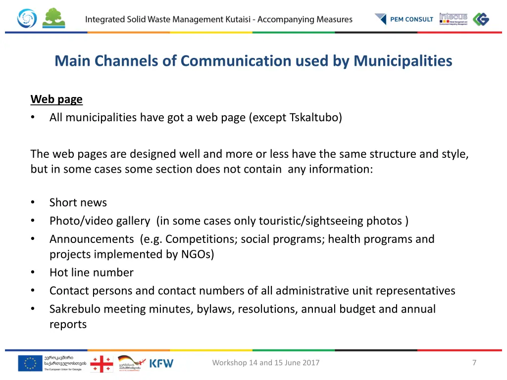 main channels of communication used 1