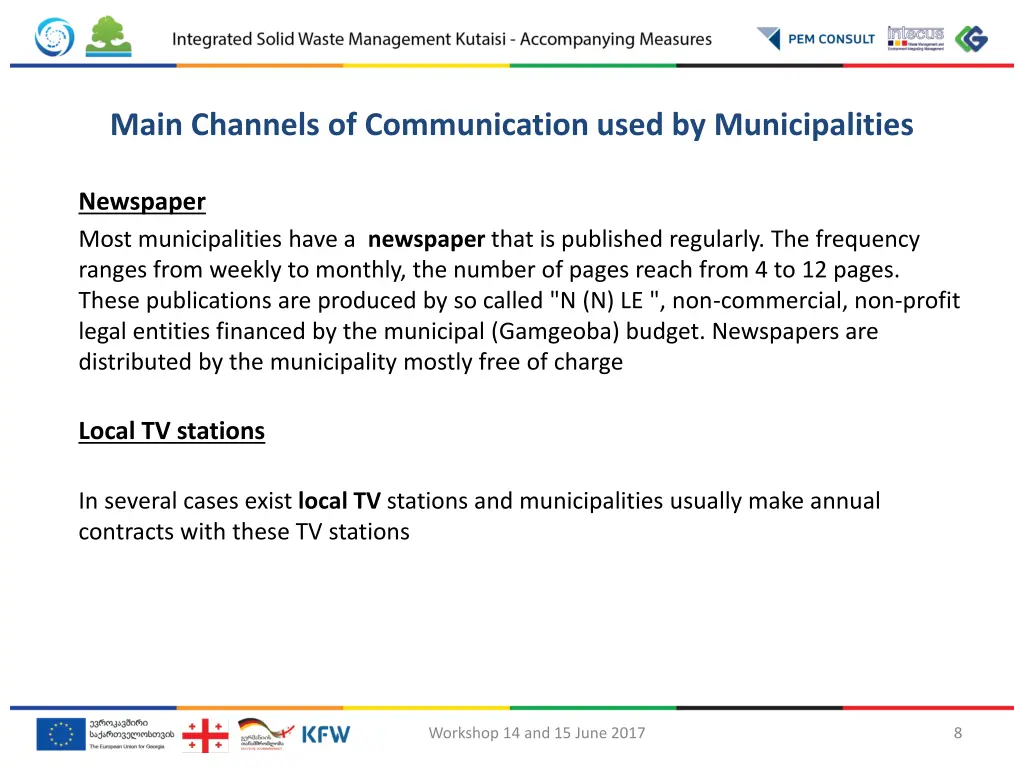 main channels of communication used 2