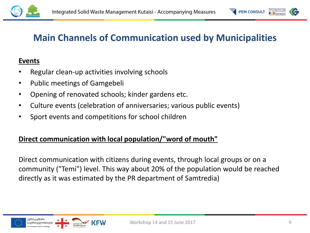 main channels of communication used 3