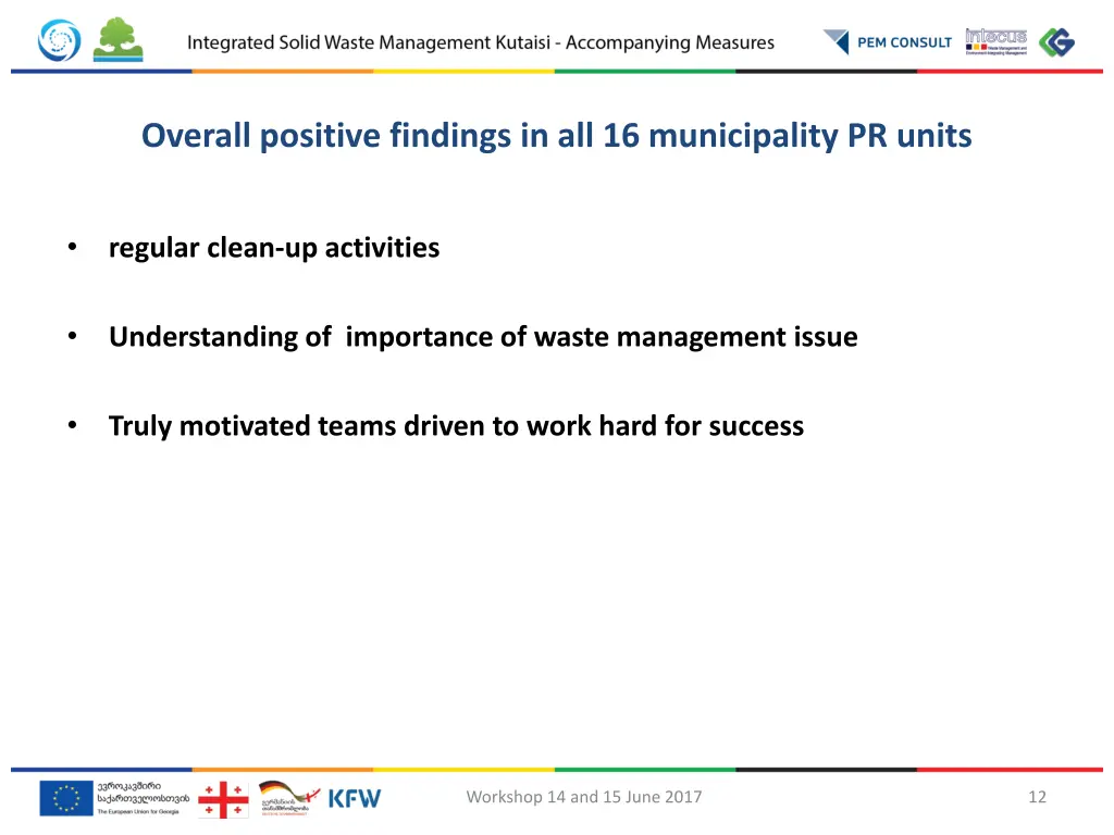 overall positive findings in all 16 municipality