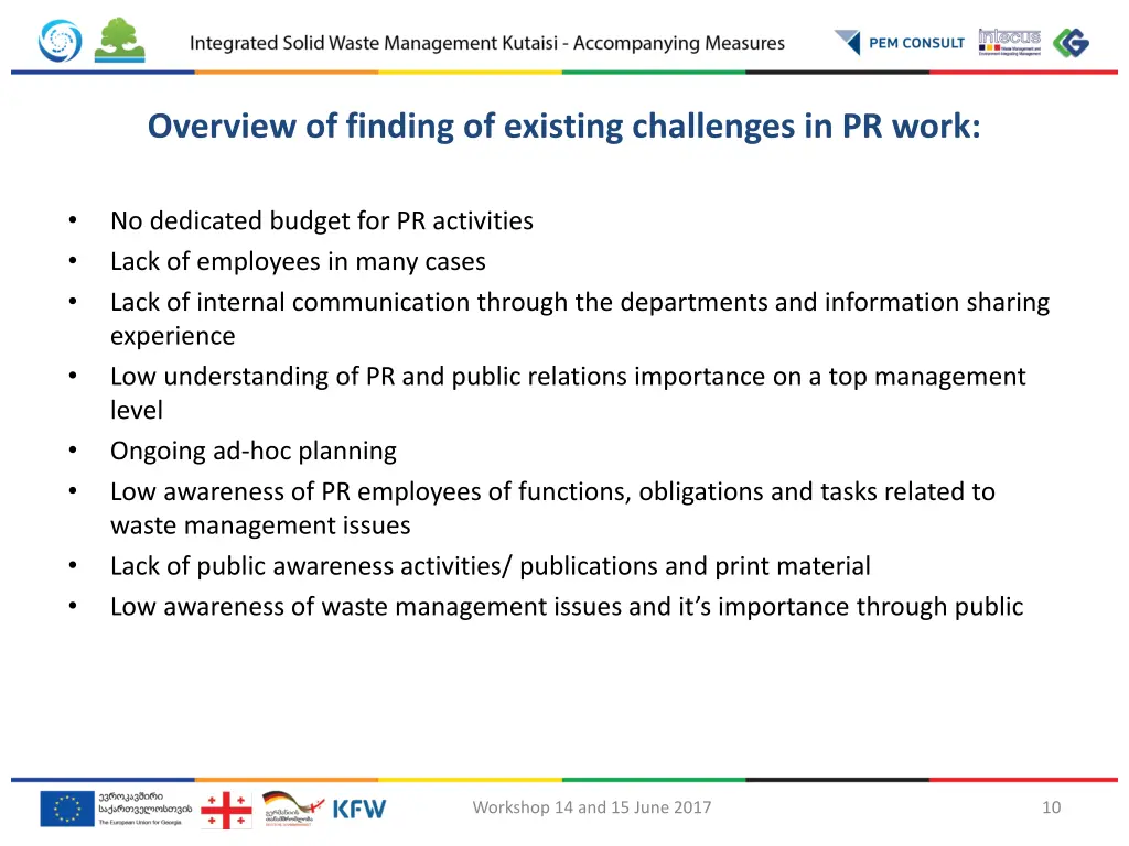overview of finding of existing challenges
