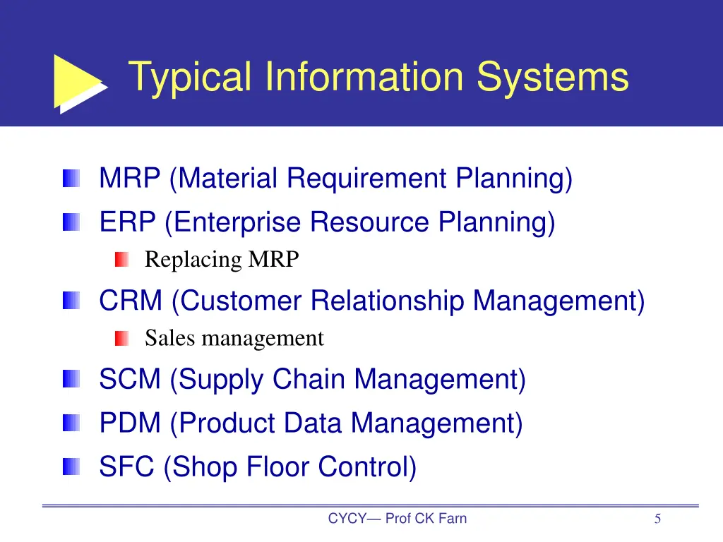 typical information systems