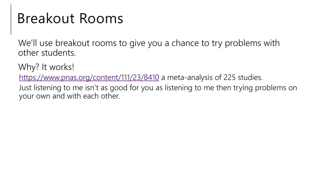 breakout rooms