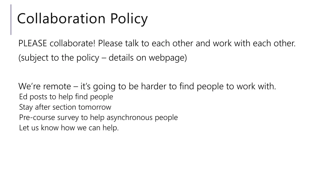 collaboration policy
