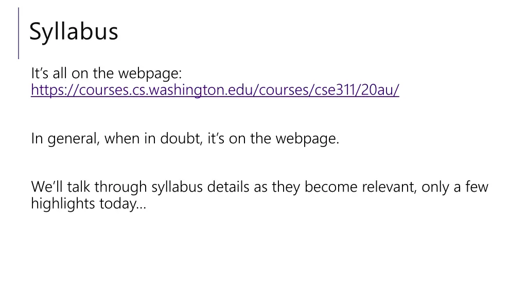 syllabus