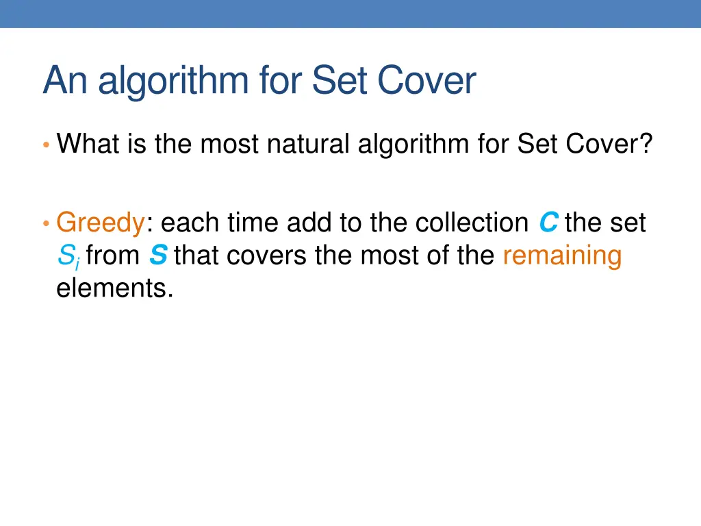 an algorithm for set cover
