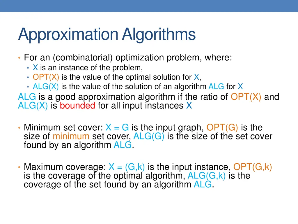 approximation algorithms