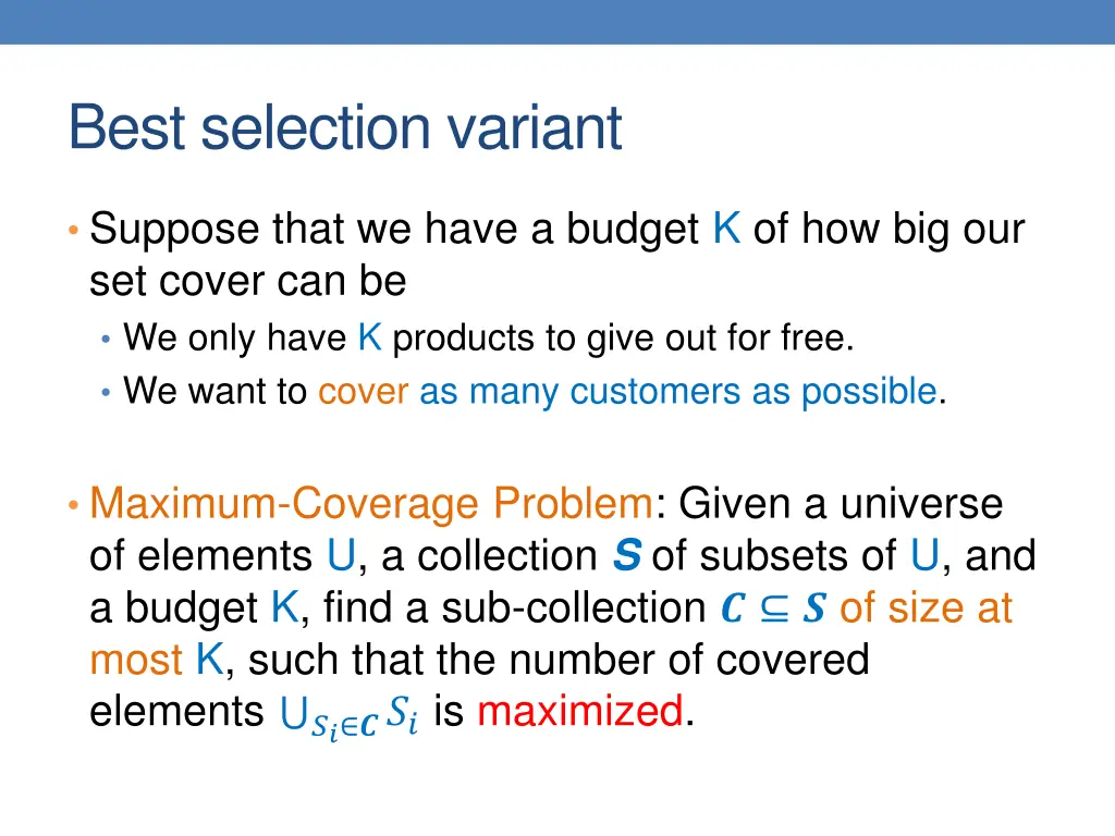 best selection variant