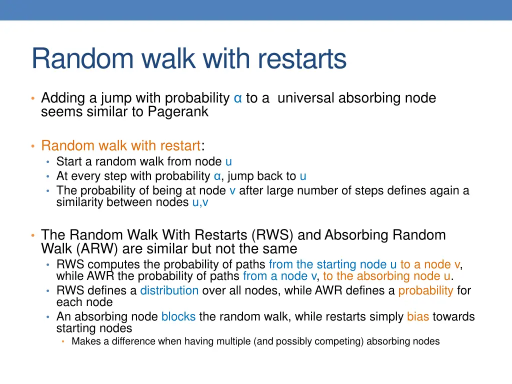 random walk with restarts 1