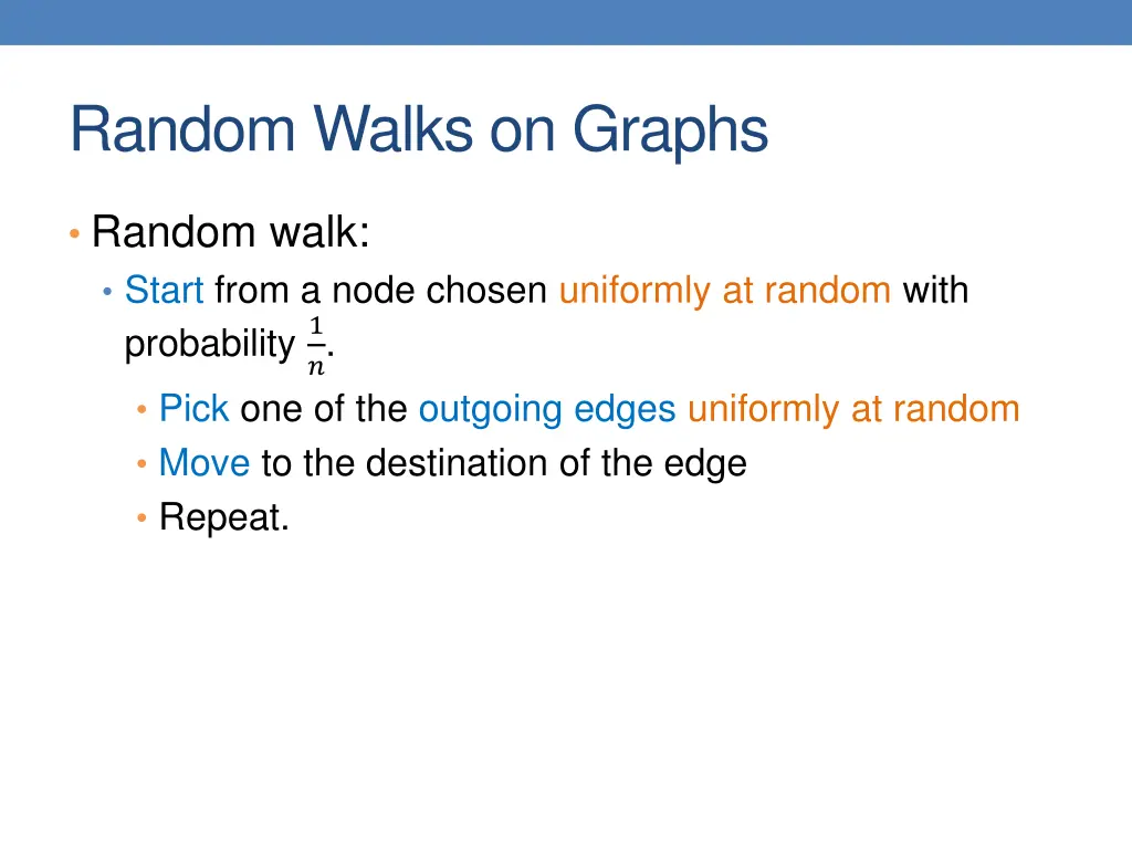 random walks on graphs