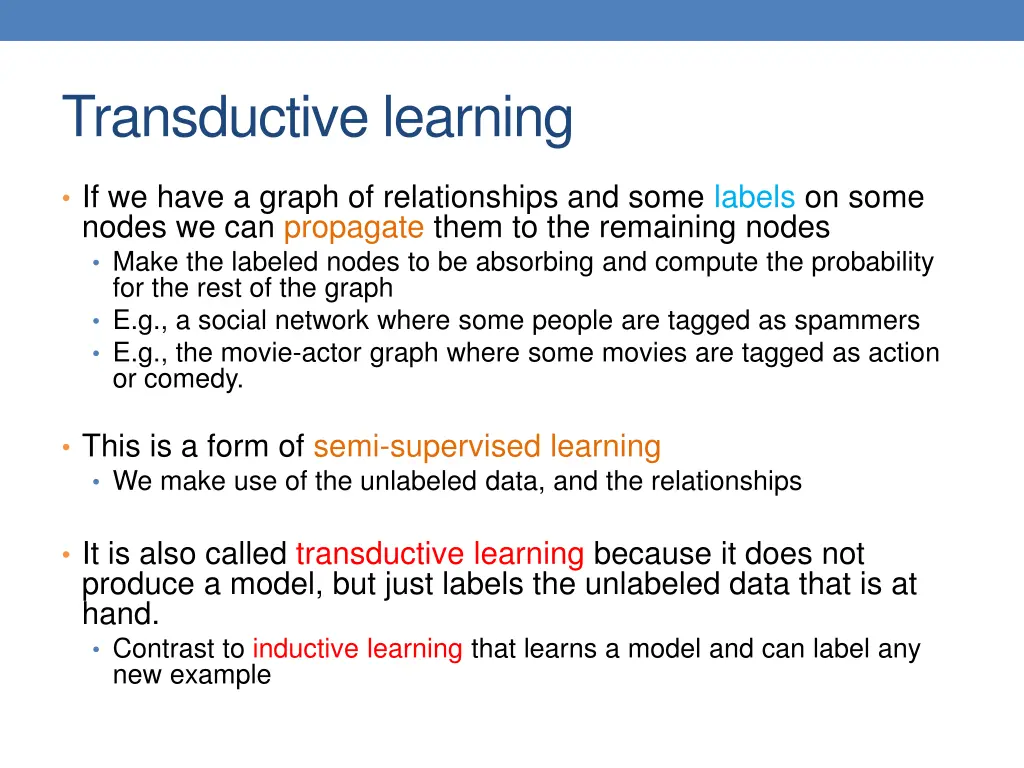 transductive learning