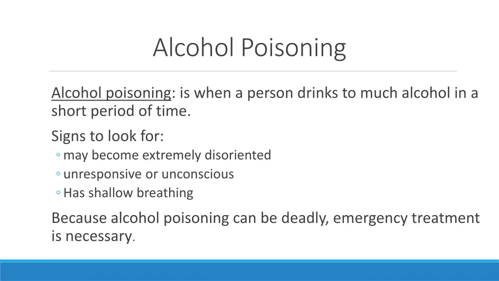 alcohol poisoning