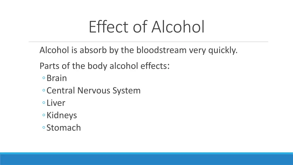 effect of alcohol