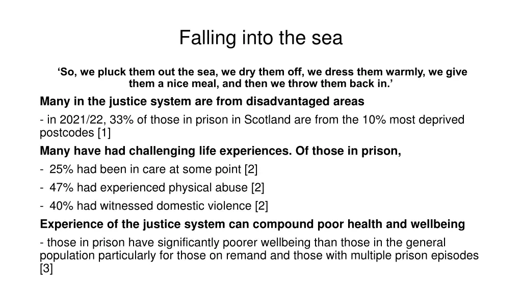 falling into the sea