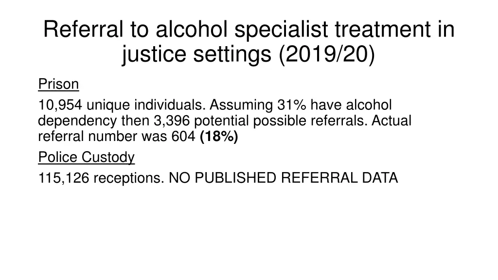 referral to alcohol specialist treatment