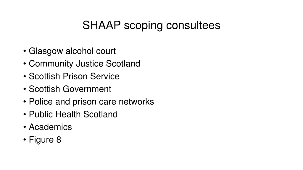 shaap scoping consultees