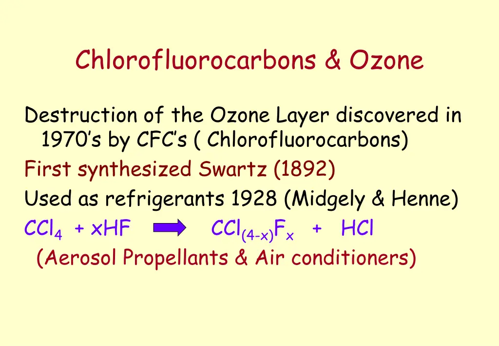 chlorofluorocarbons ozone