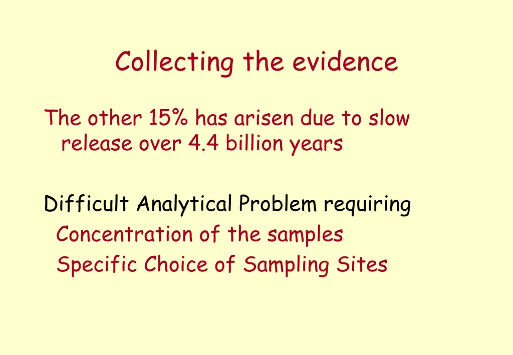 collecting the evidence