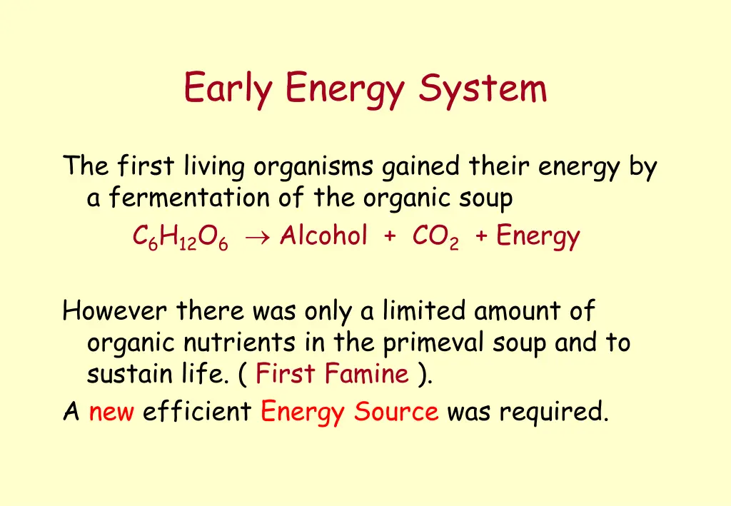 early energy system