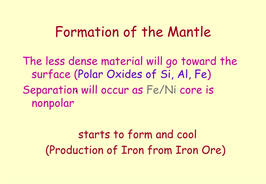 formation of the mantle
