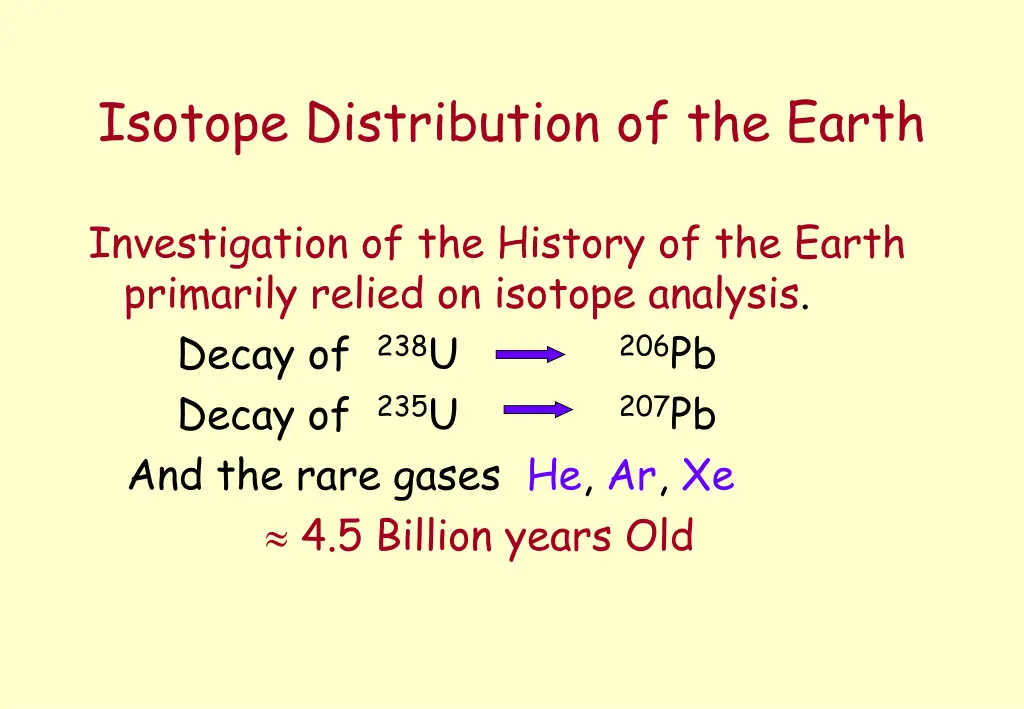 isotope distribution of the earth