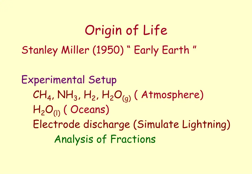 origin of life
