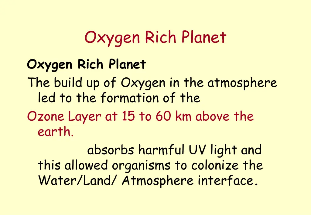 oxygen rich planet
