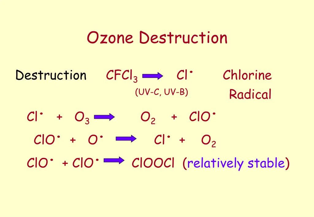 ozone destruction