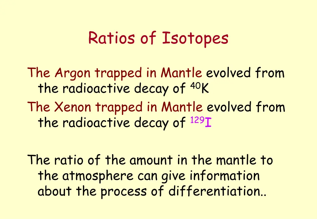 ratios of isotopes
