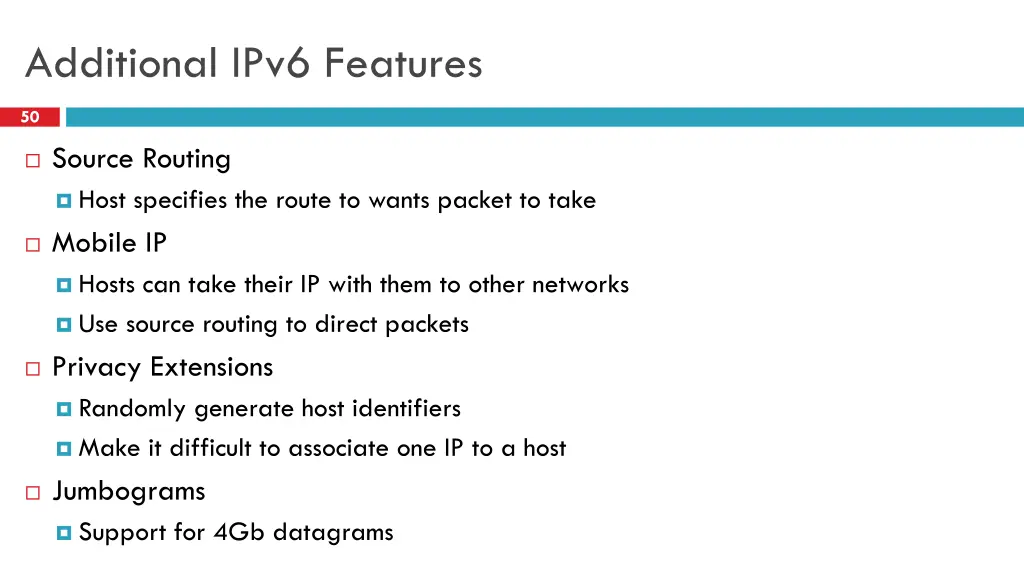 additional ipv6 features