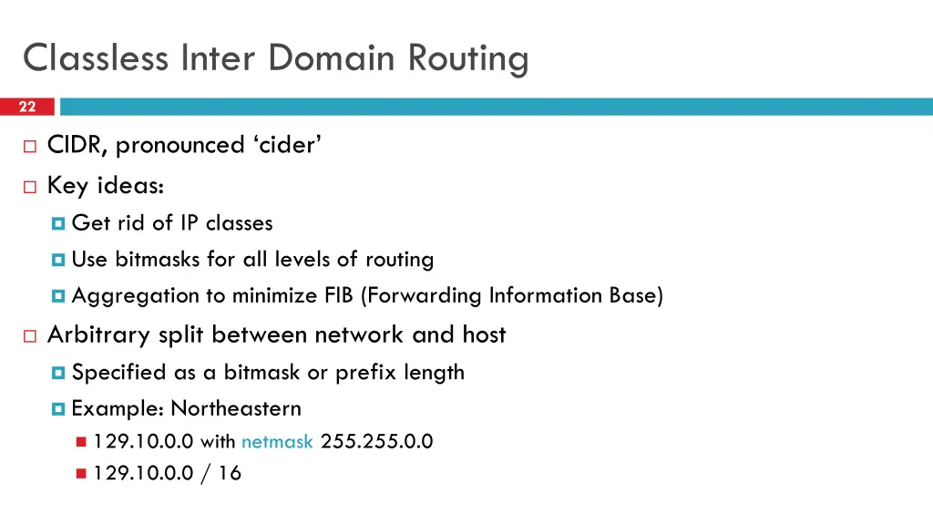 classless inter domain routing