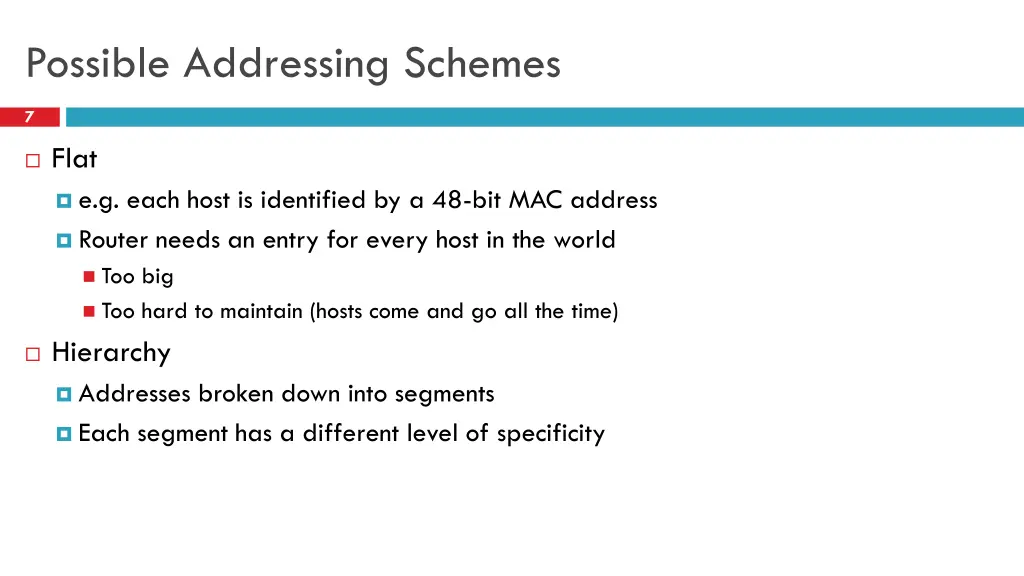 possible addressing schemes