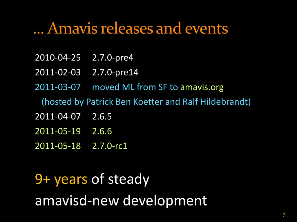 amavis releases and events 1