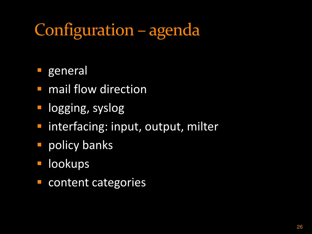 configuration agenda