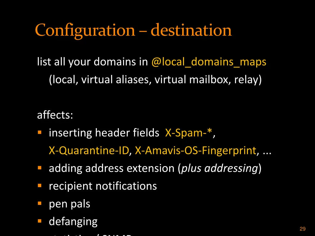 configuration destination