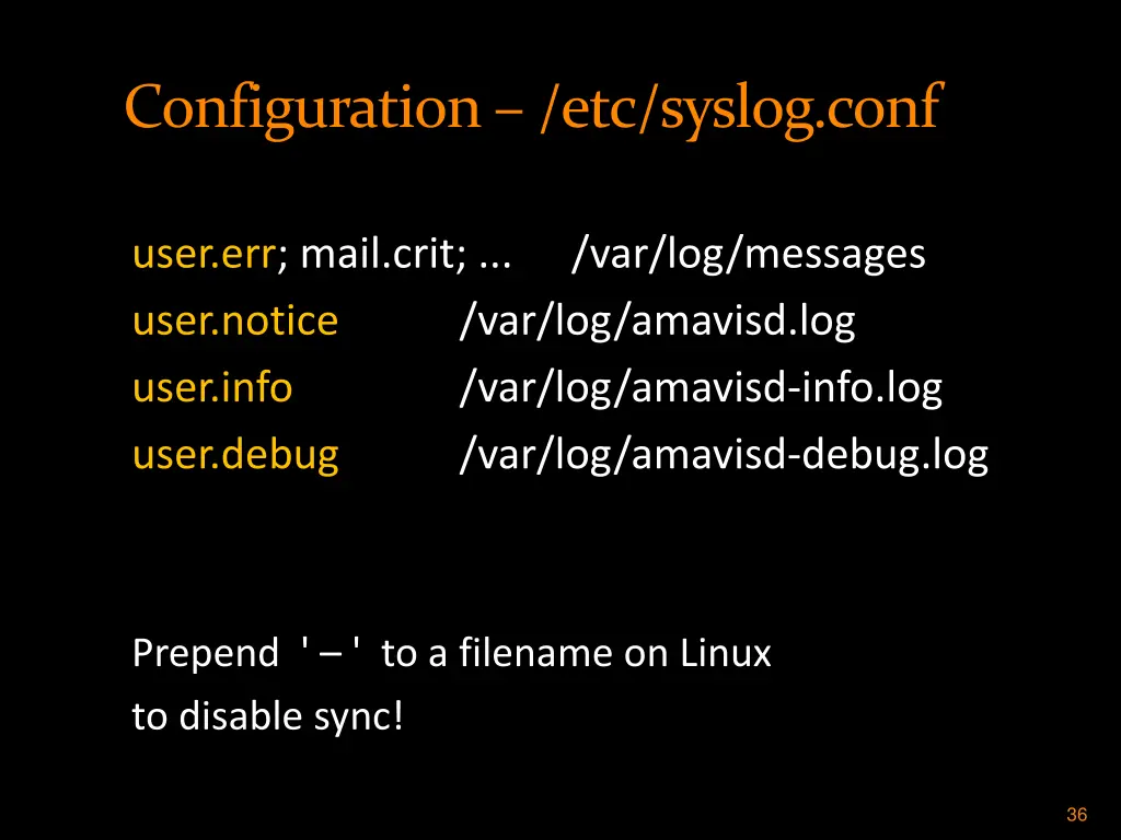 configuration etc syslog conf